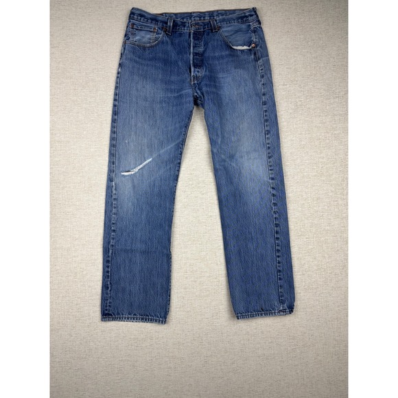 Levi's Other - Vintage Levis‎ 501 Mens 38x34 Jeans Grungy Grain Light Washed denim Faded Pants